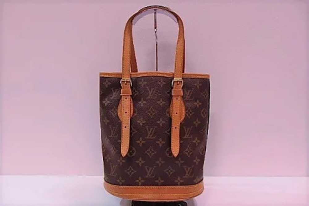 Louis Vuitton Bucket Tote Bag Monogram Brown Leather Shoulder Handbag